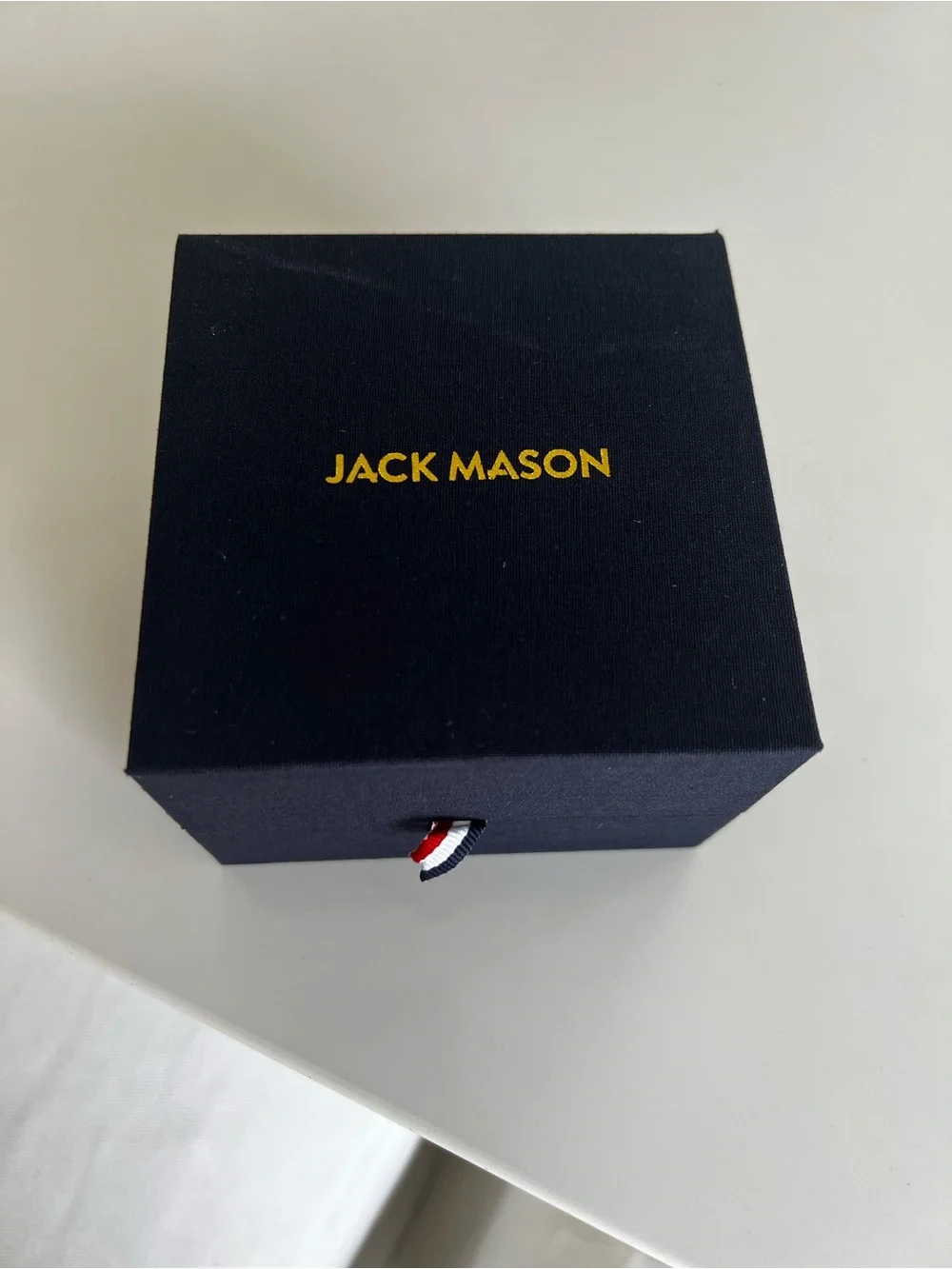 New Jack Mason Black and Silver Chronograph Watch with Black Nylon Strap